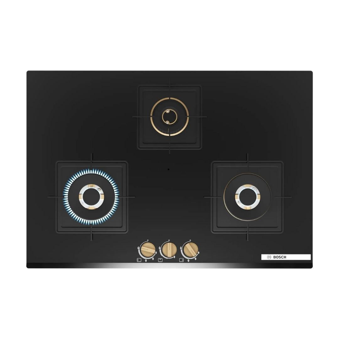 Bosch 75 cm 3 Burner Hob True Brass 3D PND7B6G20I