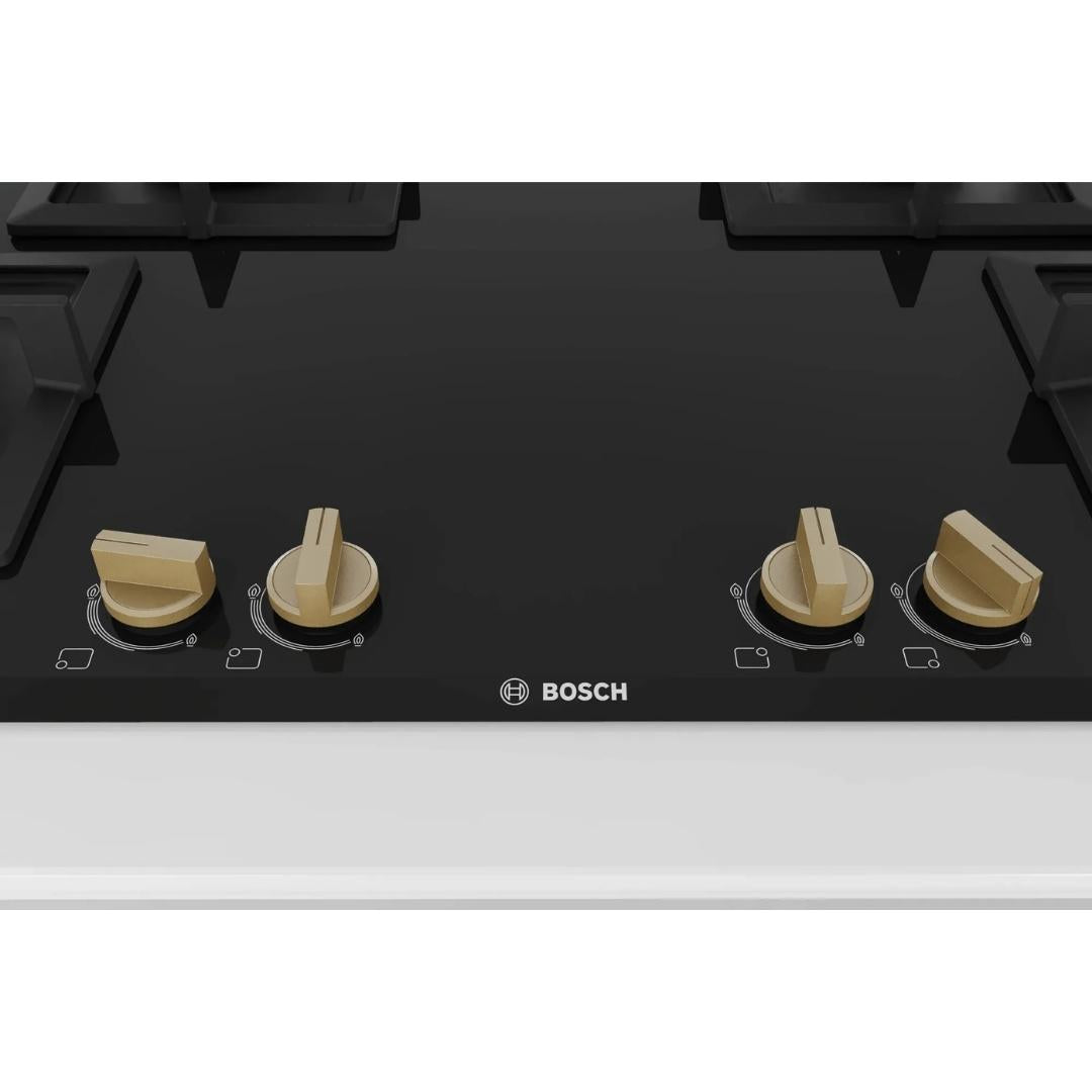 Bosch Built In Oven HBJ534EB0I + Bosch Built-In Microwave Series 6 BEL553MB0I + Bosch 90 cm Wall Mounted Chimney DWK98IJ60I + Bosch 90 cm 4 Burner Hob True Brass 2D PNF9B6F20I