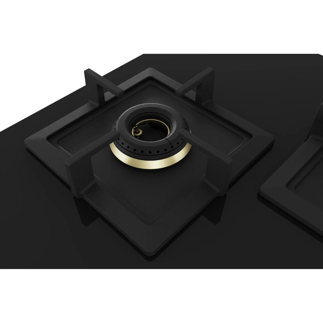 Bosch 90 cm Wall Mounted Chimney DWB98IJ60I + Bosch 90 cm 4 Burner Hob Series 6 True Brass 3D PNF9B6G20I