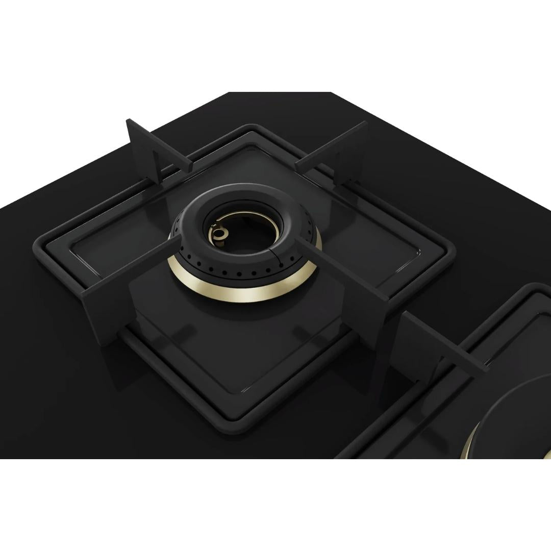 Bosch 90 cm Wall Mounted Chimney DWB98IJ60I + Bosch 90 cm 5 Burner Hob True Brass 2D PNV9B6F10I