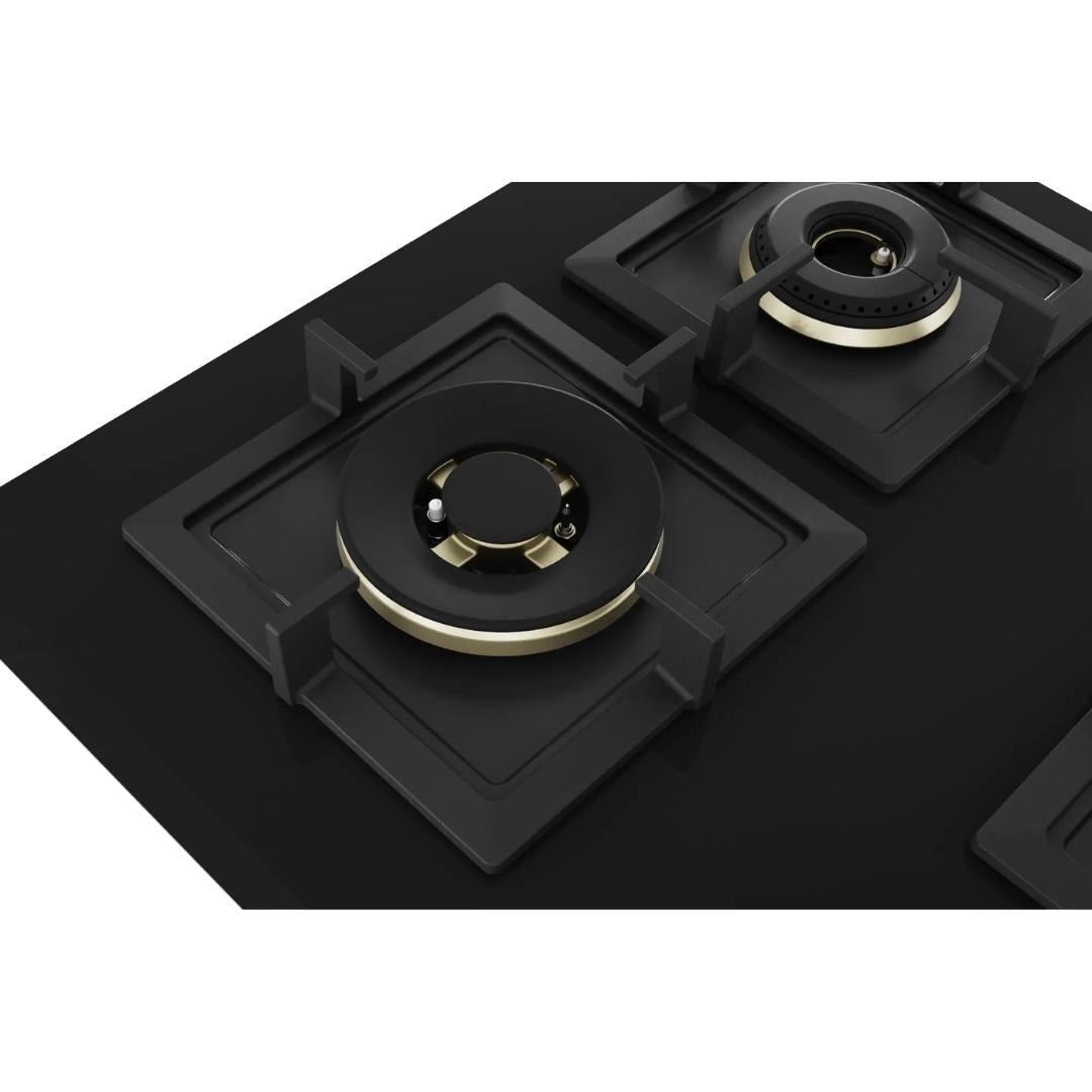 Bosch 90 cm Wall Mounted Chimney DWB98IJ60I + Bosch 90 cm 5 Burner Hob True Brass 2D PNV9B6F20I