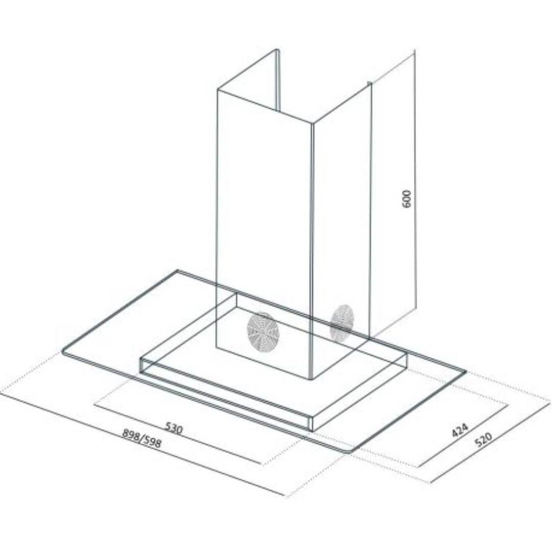 Faber 60 cm Wall Mounted Chimney 3D Plus Hoods Series SUPER 3D PLUS T2S2 BK TC LTW 60