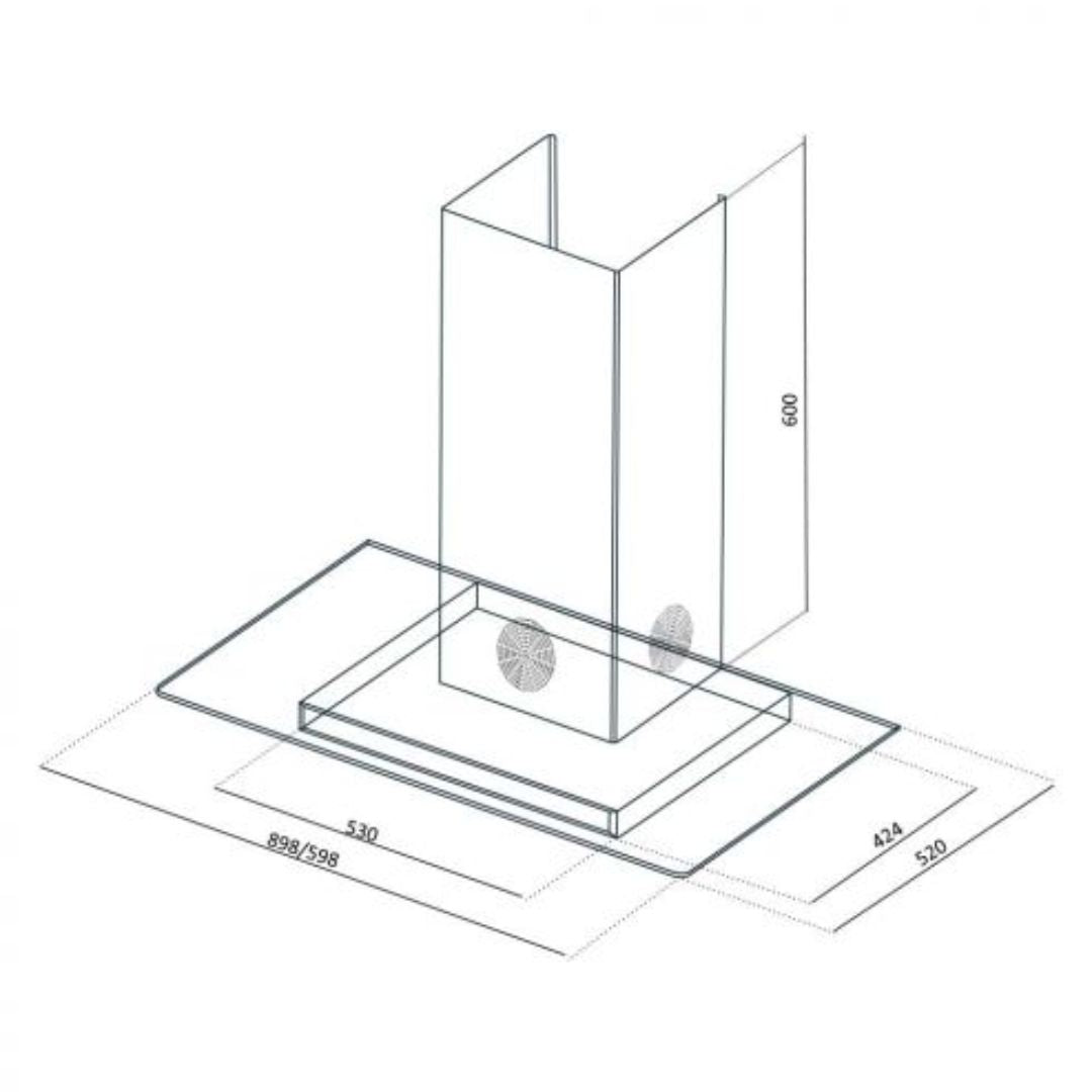 Faber 90 cm Wall Mounted Chimney 3D Plus Hoods Series SUPER 3D PLUS T2S2 BK TC LTW 90