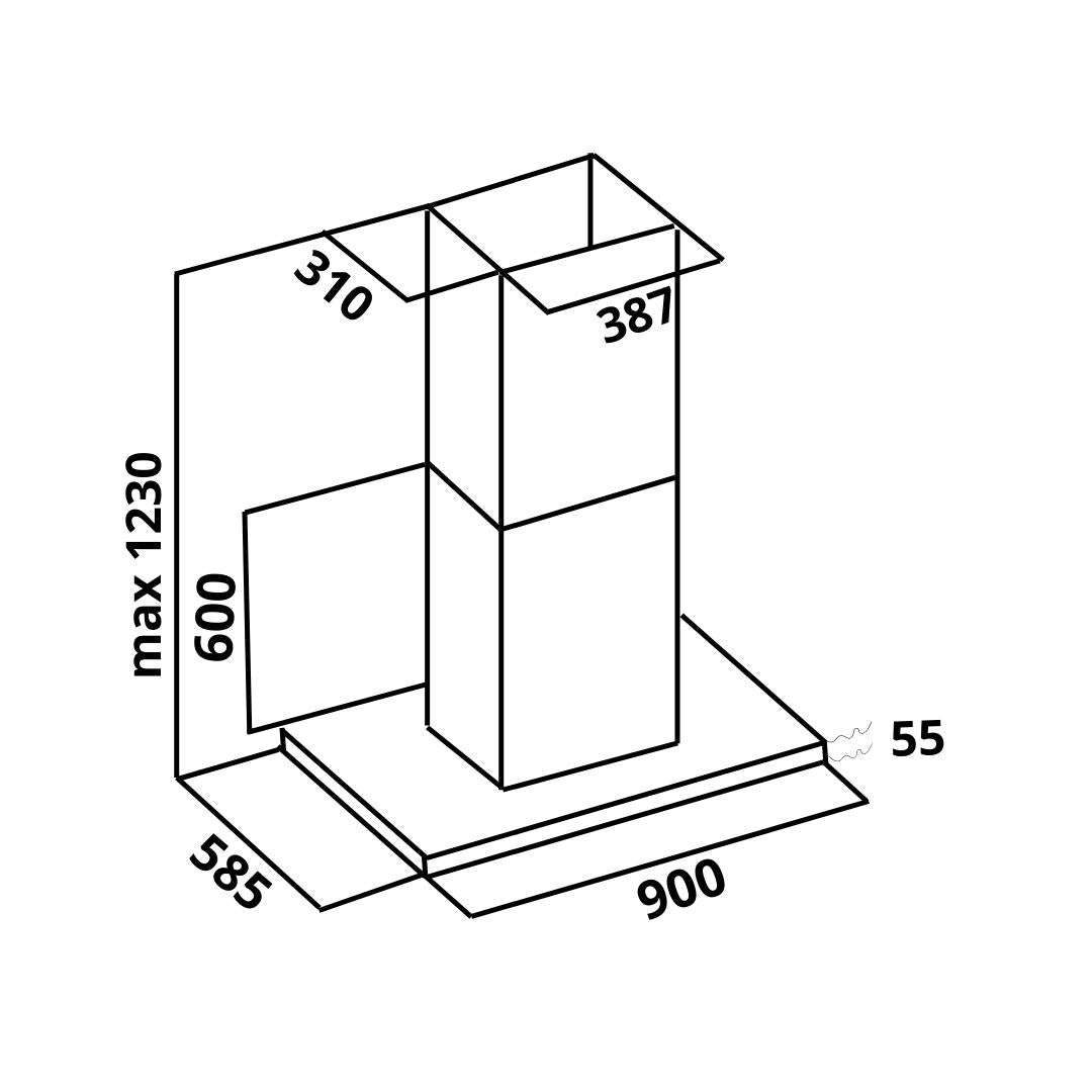 Falmec 90 cm Wall Mounted Chimney Nrs Lumina Black Wall Fresh Series NRS Lumina Black Wall 90
