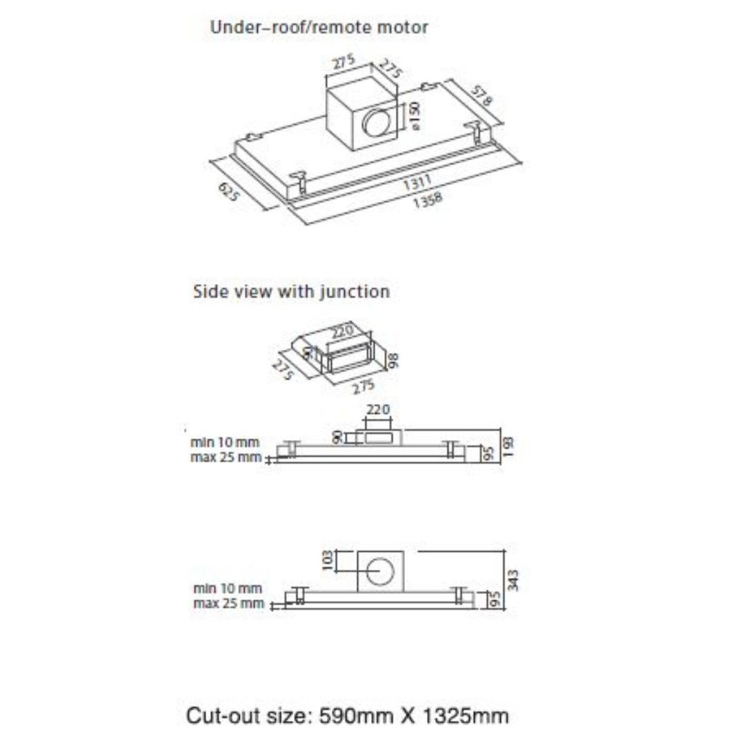 Falmec 140 cm Ceiling Mounted Chimney Nuvola Fresh Series NUVOLA 140 NRS