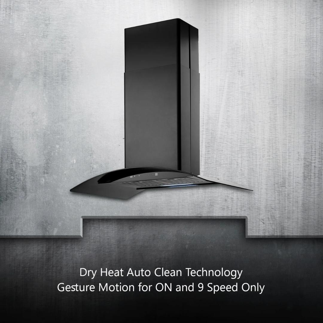Kaff 90 cm Island Chimney Island Series OPEC DHC 90 BLK IS BLDC