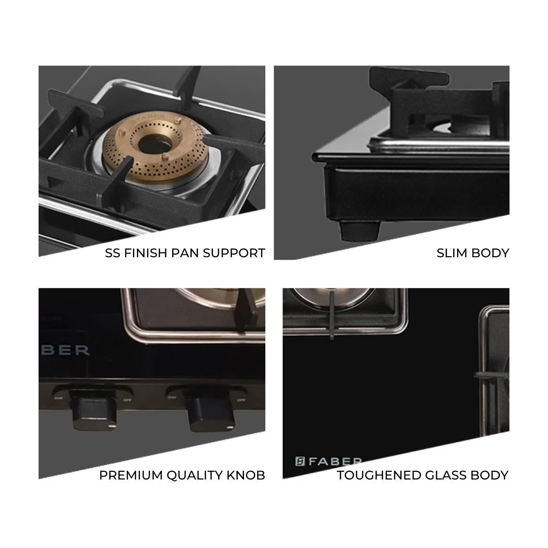 Faber 77 cm 3 Burner Cooktop REMO 3BB BK