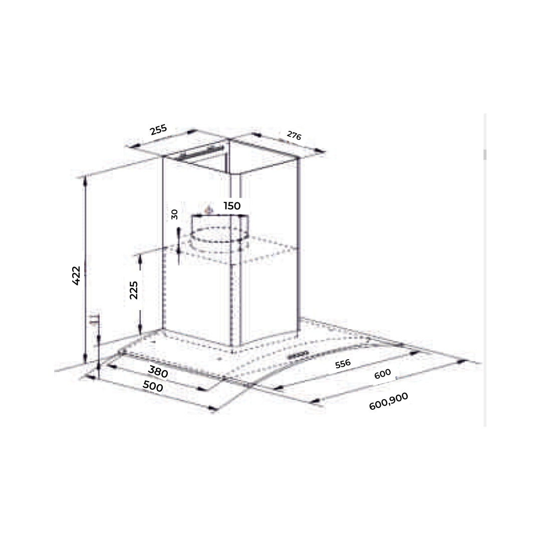 Carysil 90 cm Wall Mounted Chimney Energy Saving Chimney Rome 90