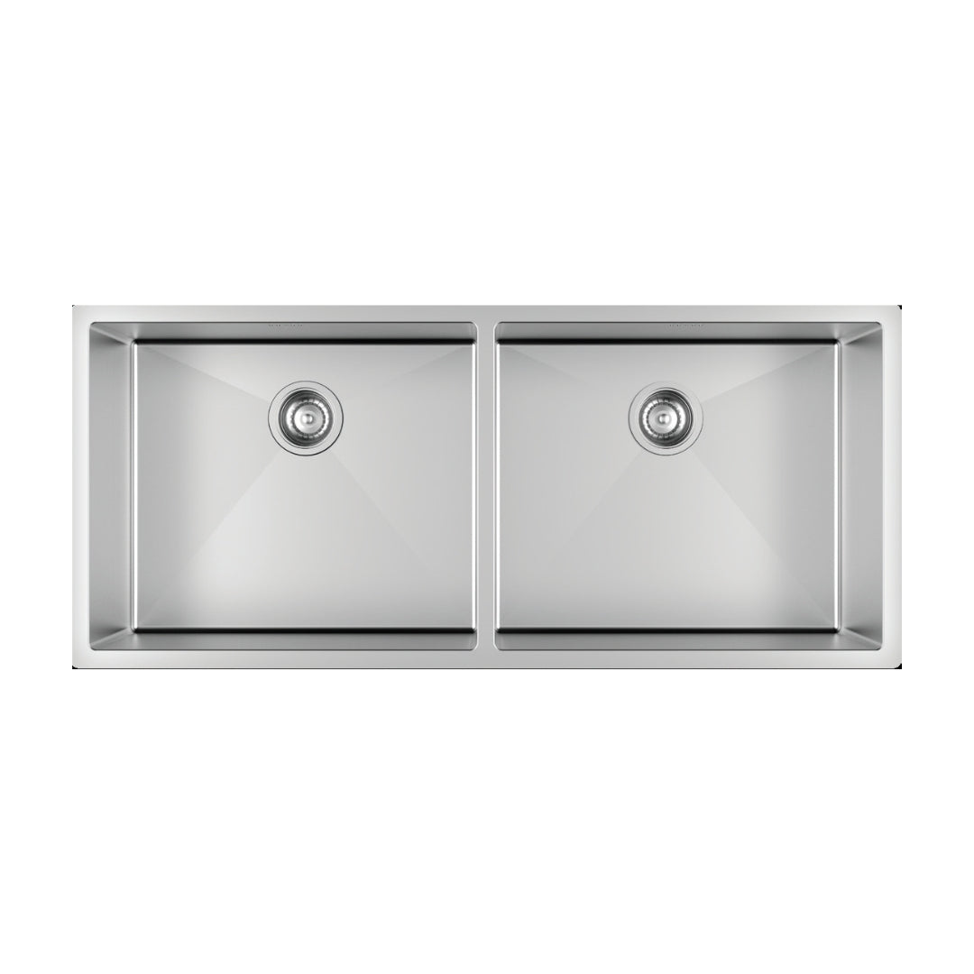 Hafele Stainless Steel Sink Argento DOUBLE BOWL SAPPHIRE R4520 ( 45 x 20 inches ) - Satin