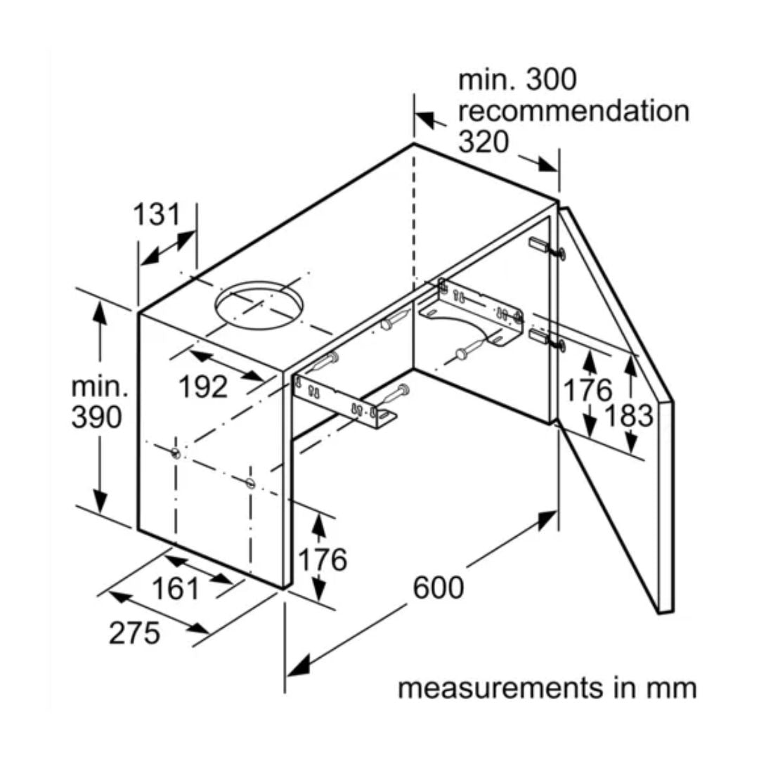 Siemens 60 cm Wall Mounted Chimney Telescopic Series LI64MA531I