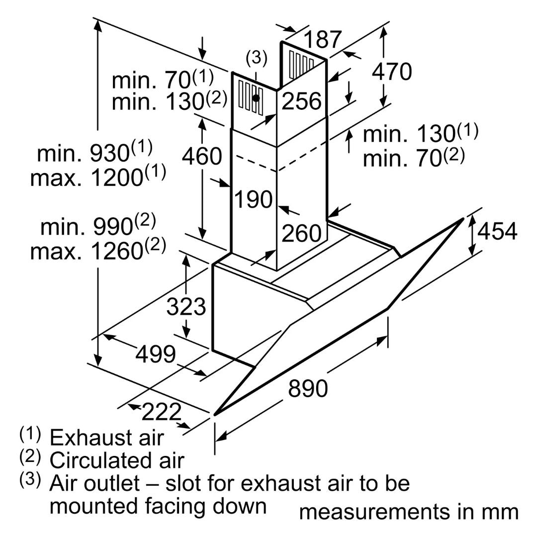Siemens 90 cm Wall Mounted Chimney Wall Mounted Series LC91KWP60I