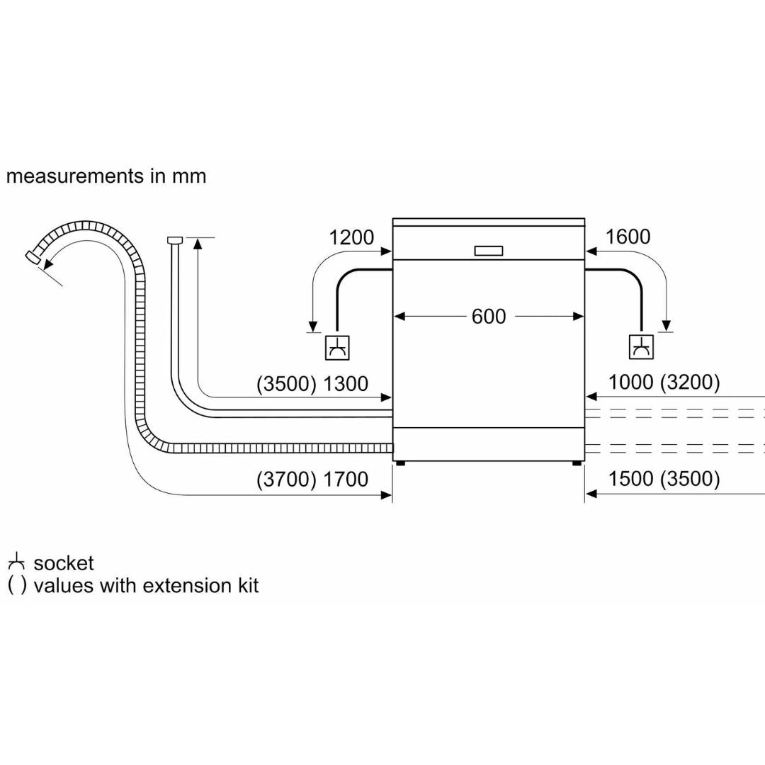 Bosch Free Standing Dishwasher Series 6 SMS6HVI00I with 14 Place Settings