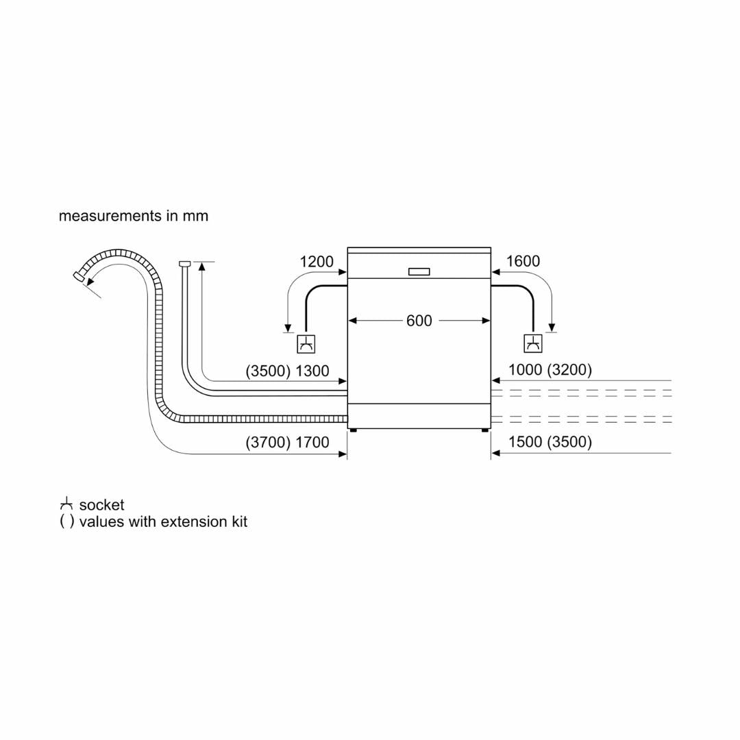 Siemens Free Standing Dishwasher iQ500 Series SN25II00TI with 13 Place Settings