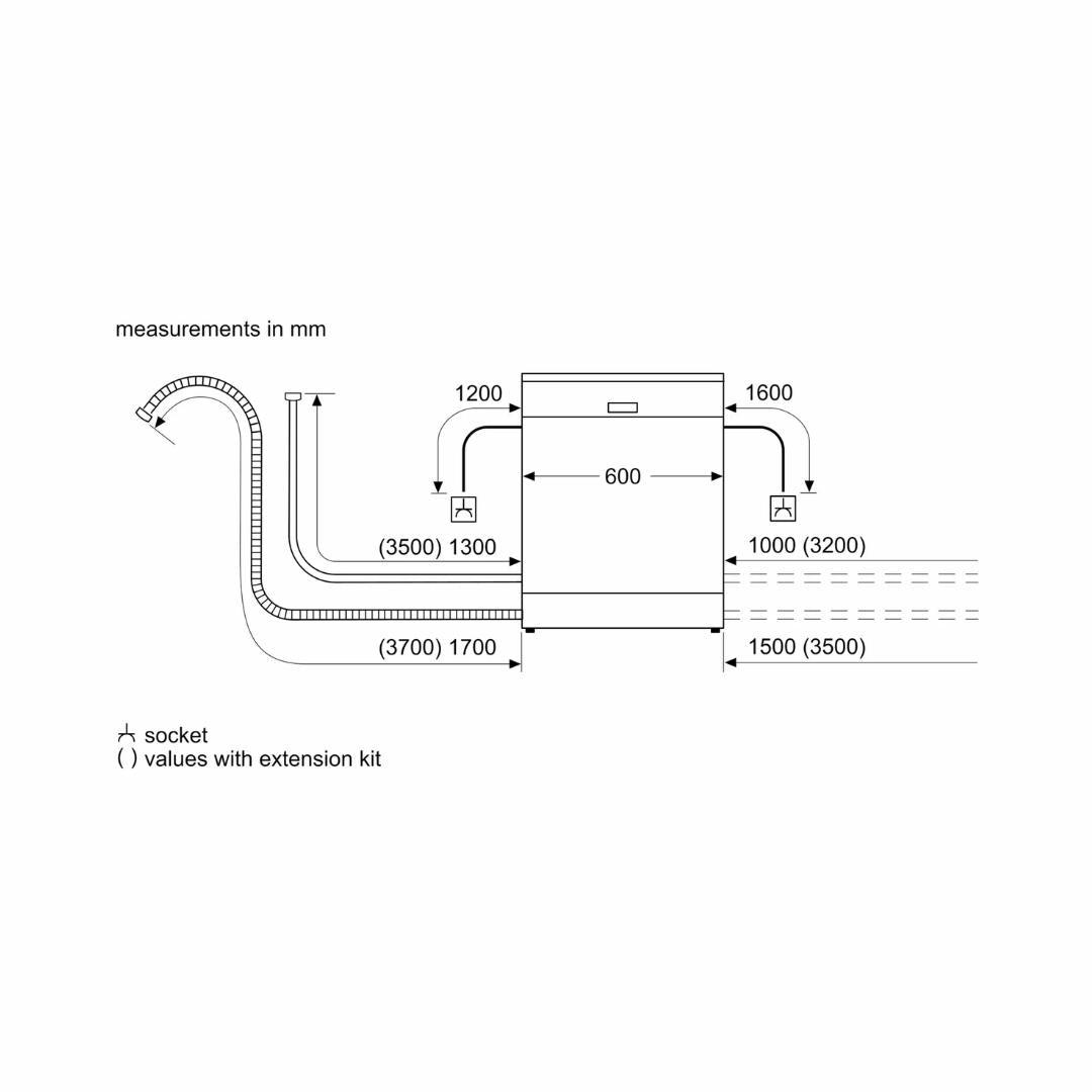 Siemens Free Standing Dishwasher iQ500 Series SN25IW00TI with 13 Place Settings