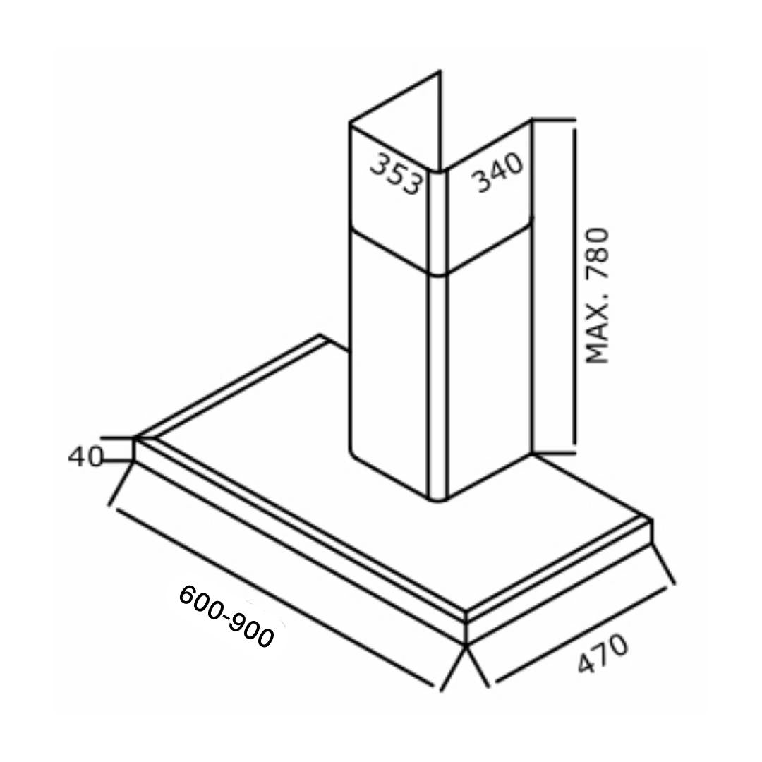 Elica 60 cm Wall Mounted Chimney EDS Deep Silence Series SPOT H4 TRIM EDS HE LTW 60 NERO T4V LED