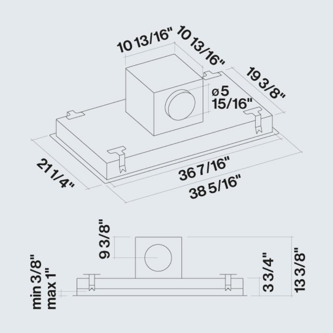 Falmec 90 cm Ceiling Mounted Chimney Stella Fresh Series STELLA 90 BLACK NRS