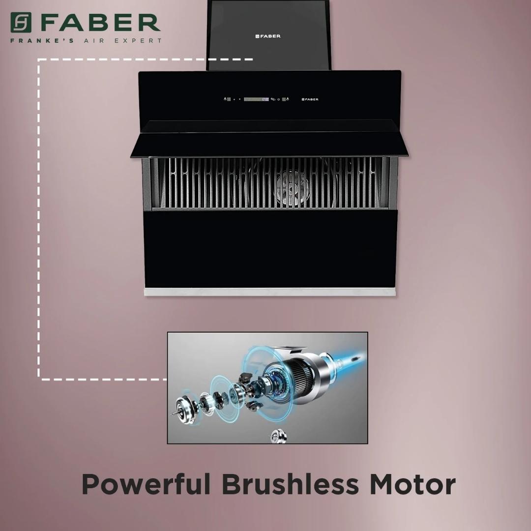 Faber 60 cm Wall Mounted Chimney STORM DIRECT DRIVE FL SC AC BK 60