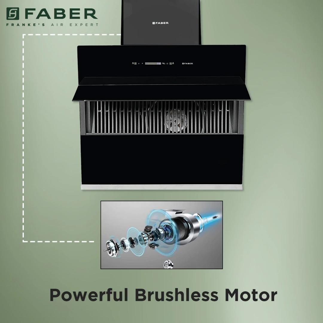 Faber 90 cm Wall Mounted Chimney STORM DIRECT DRIVE FL SC AC BK 90