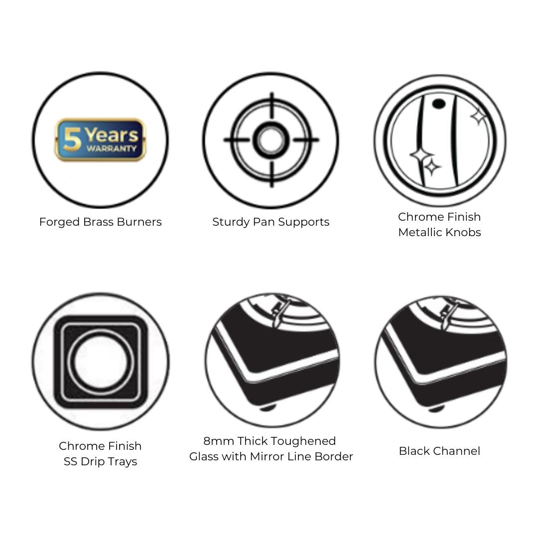 Hindware 63 cm 4 Burner Cooktop Vego Series VEGO 4B