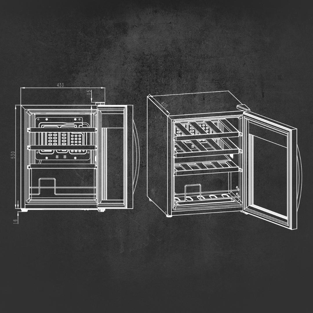 Kaff Free Standing Wine Cooler WC 42 BW