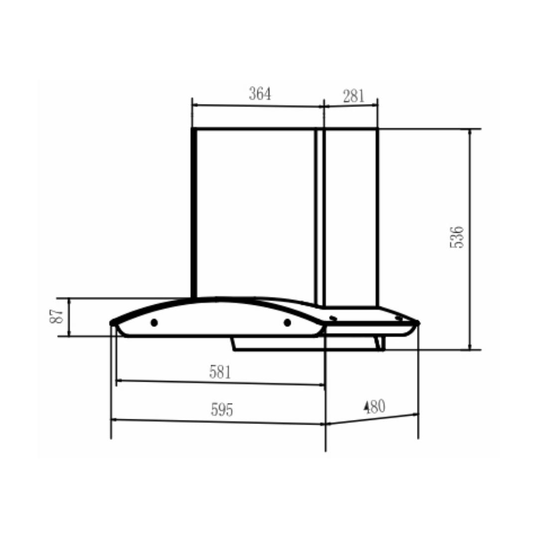 Elica 90 cm Wall Mounted Chimney Filterless Series WD TFL HAC 90 MS NERO LTW WITH INSTALLATION KIT