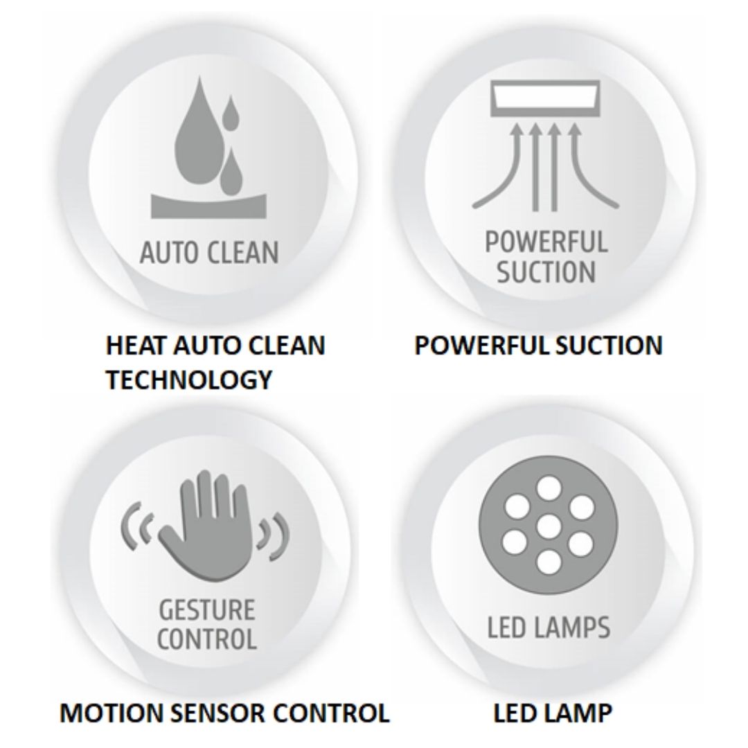Whirlpool 60 cm Wall Mounted Chimney Auto Clean Series CG 601 HAC