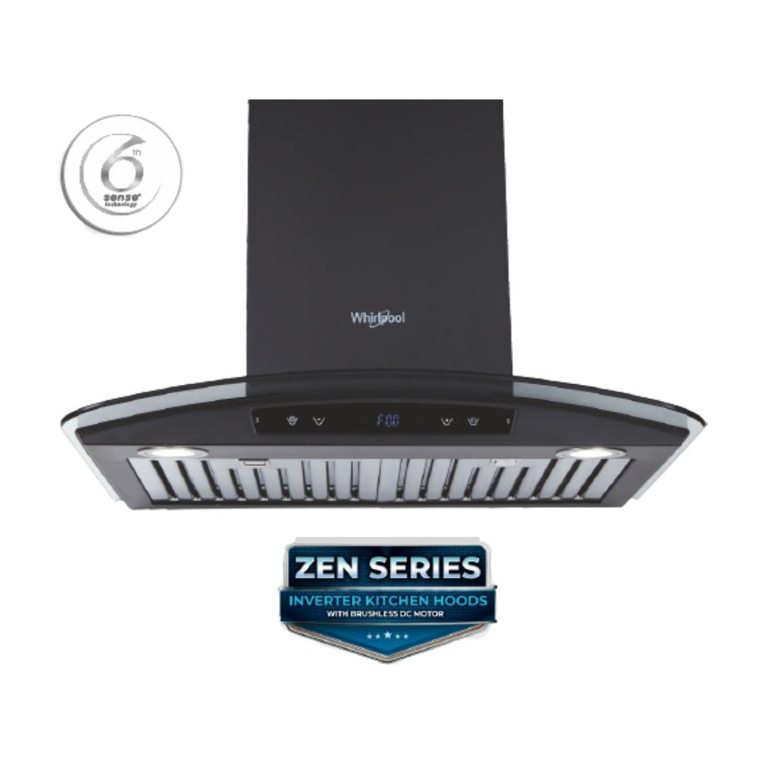 Whirlpool 60 cm Wall Mounted Chimney Zen Series ZEN BF 6W CGA BLDC BK HOOD