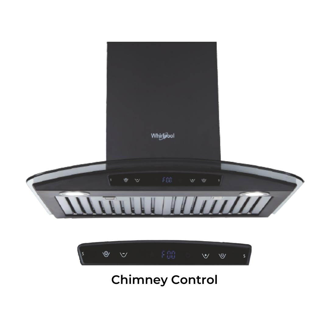 Whirlpool 60 cm Wall Mounted Chimney Zen Series ZEN BF 6W CGA BLDC BK HOOD