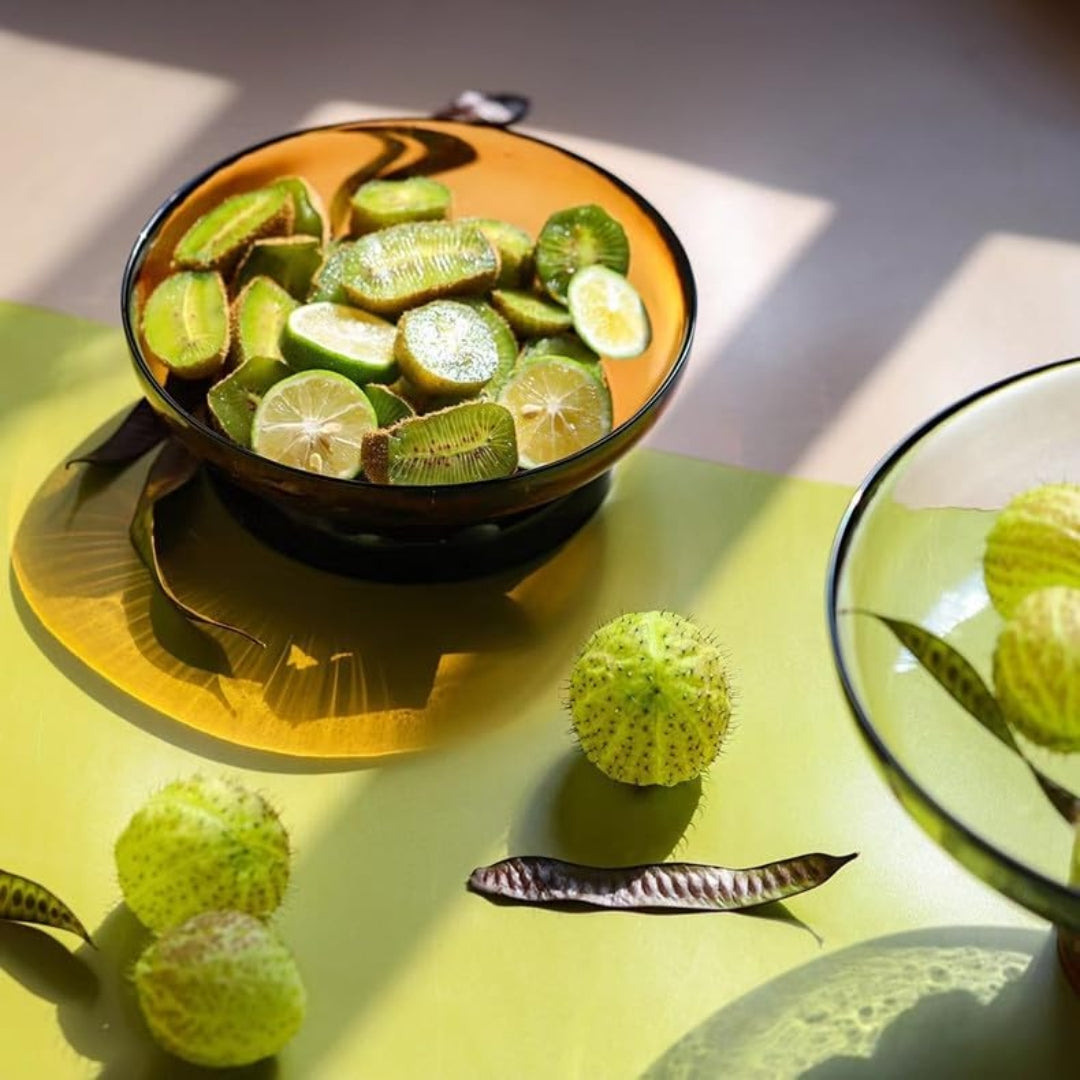 Monochromatic Glass Fruit Bowl