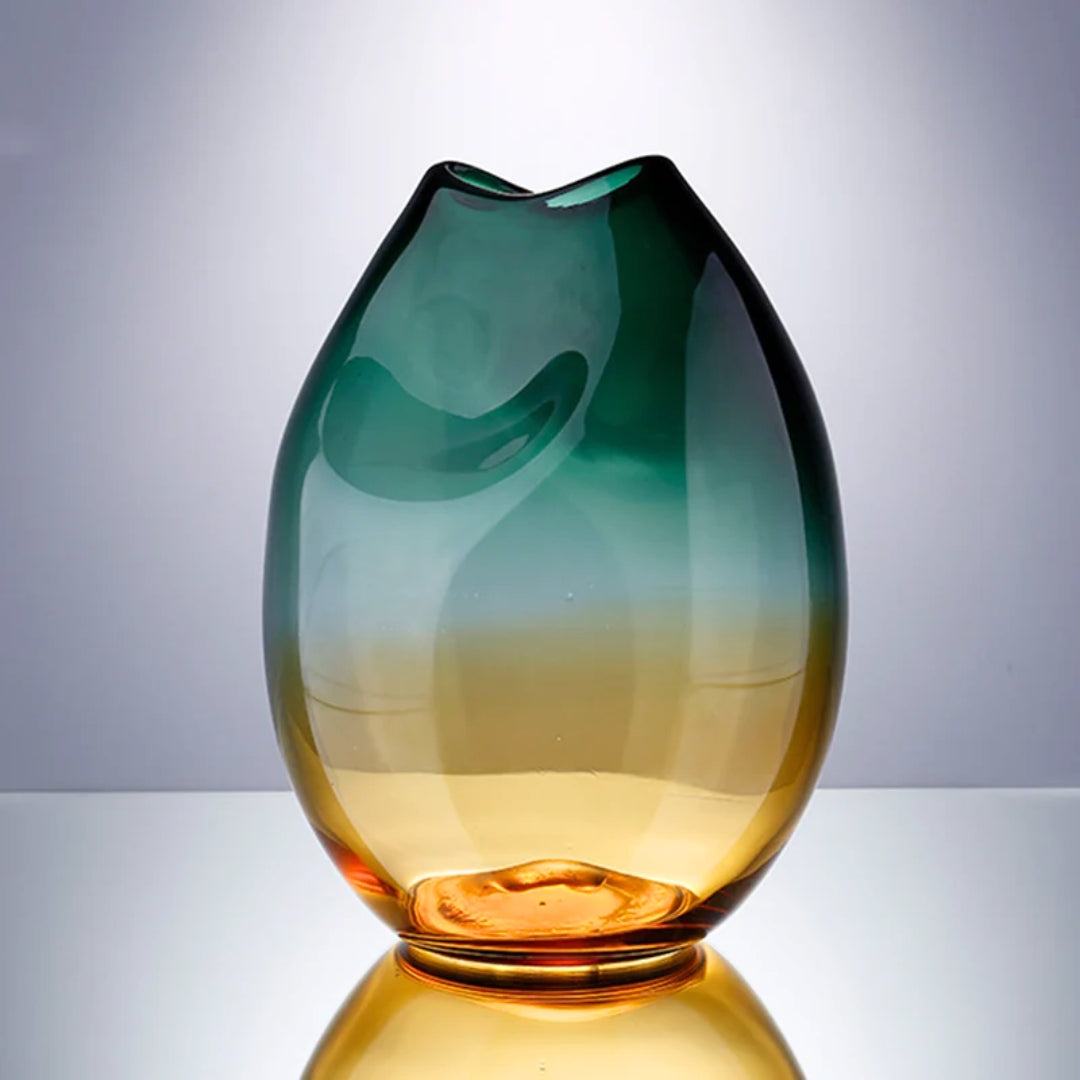 Verdant Serenity Glass Grandeur Vase