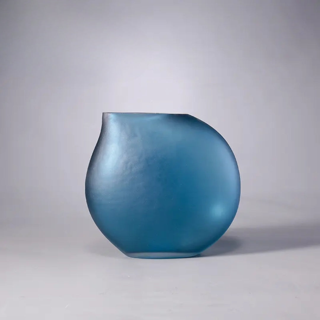 Cerulean Horizon Glass Artistry Vase