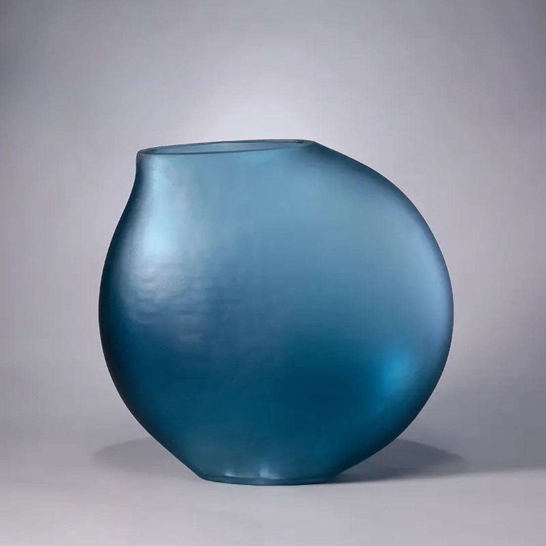 Cerulean Horizon Glass Artistry Vase