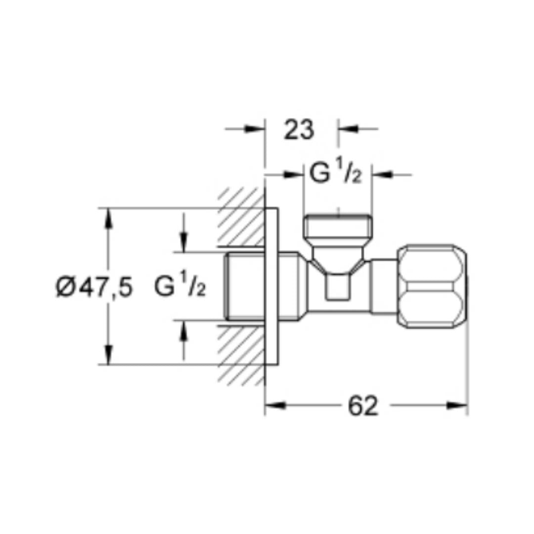 Grohe Basin Area Angle Valve Universal 22016000 - Chrome