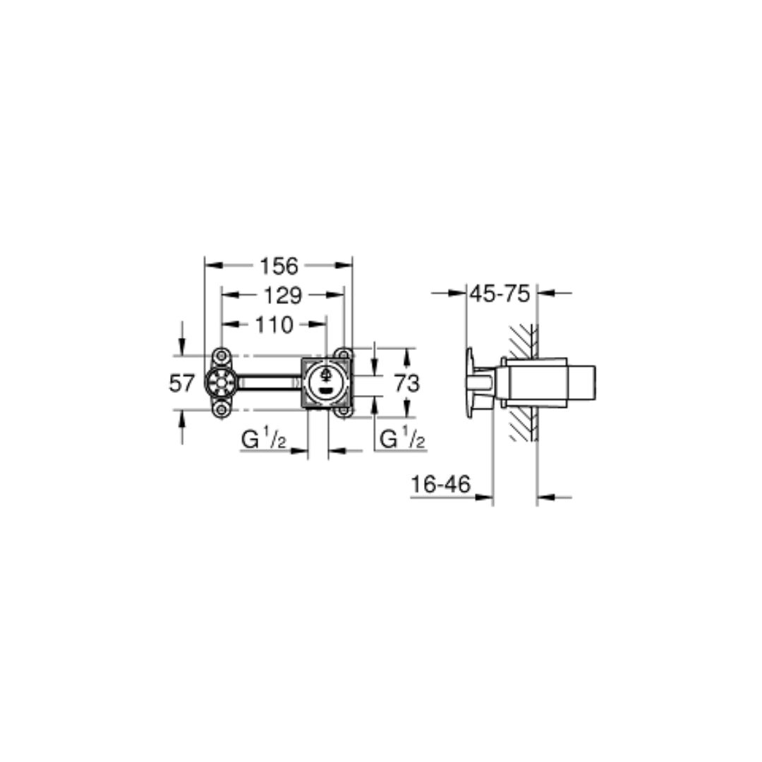 Grohe Wall Mount Basin Mixer Valve 23200000 - Chrome
