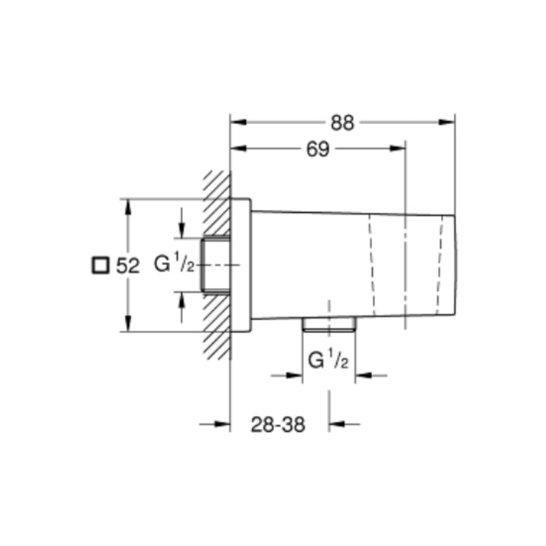 Grohe Shower Fitting Wall Bracket 26370000 - Chrome