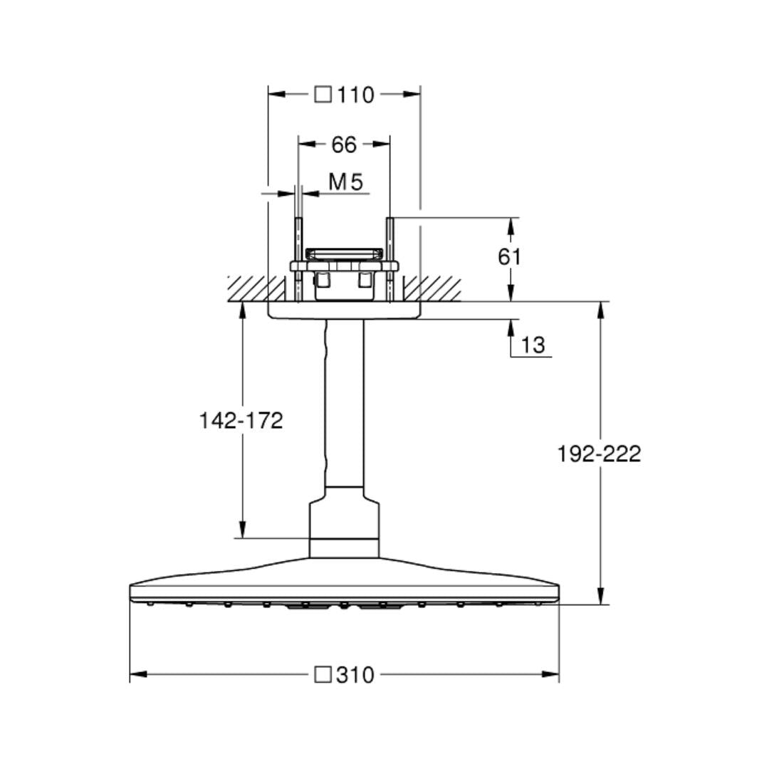 Grohe Multi Flow Overhead Shower Smartactive 26481000 - Chrome