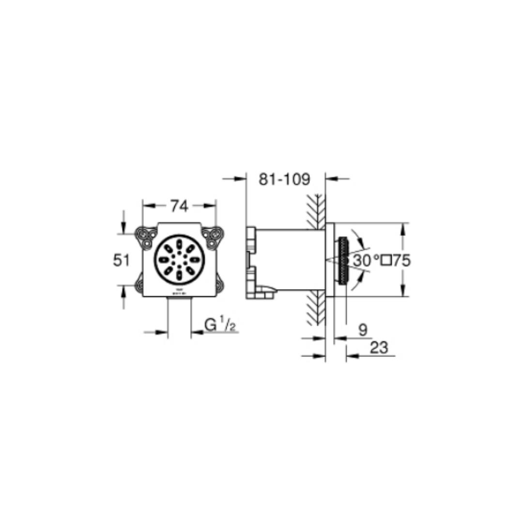Grohe Multi Flow Body Shower Aqua 26802AL0 - Brushed Hard Graphite