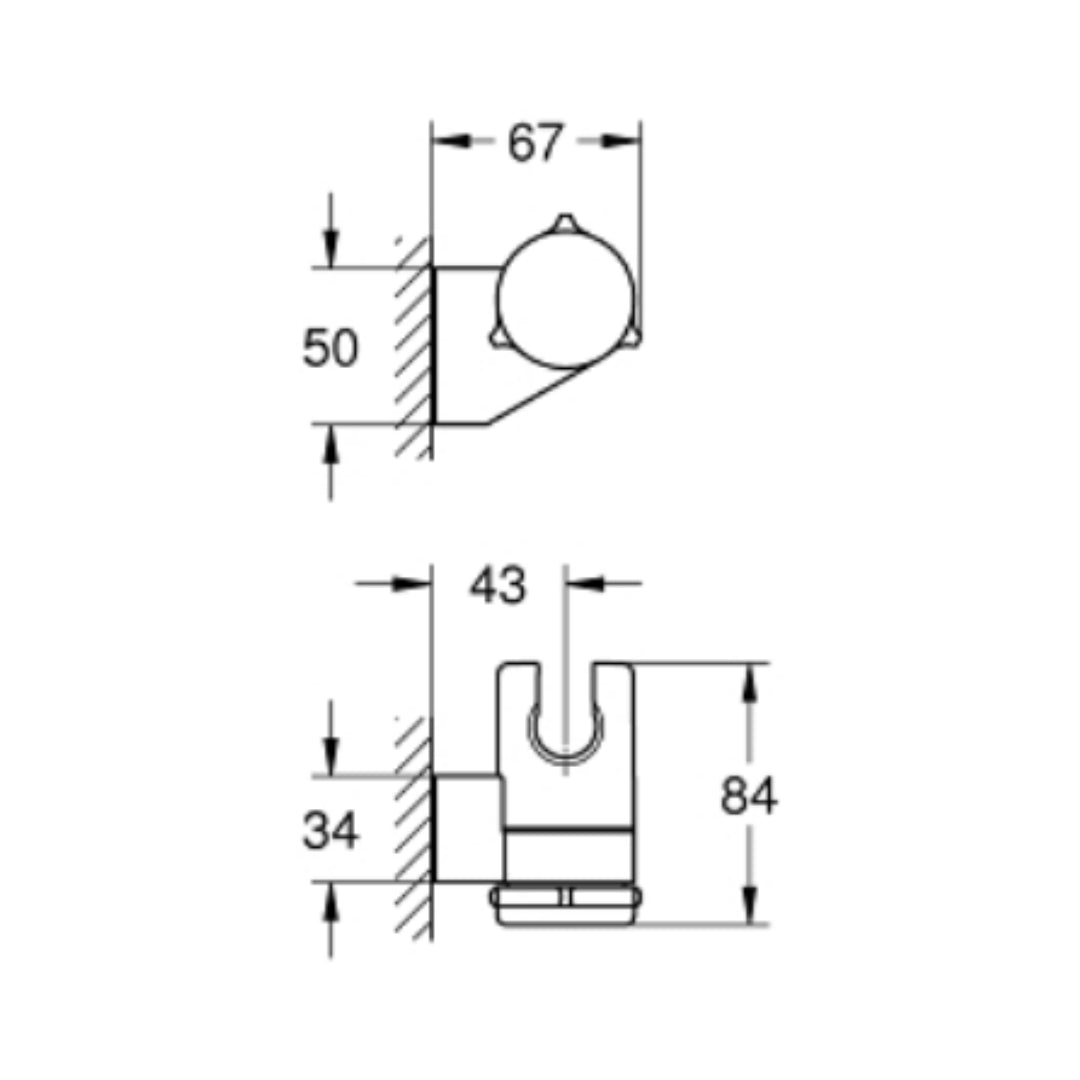 Grohe Shower Fitting Wall Bracket 27595000 - Chrome