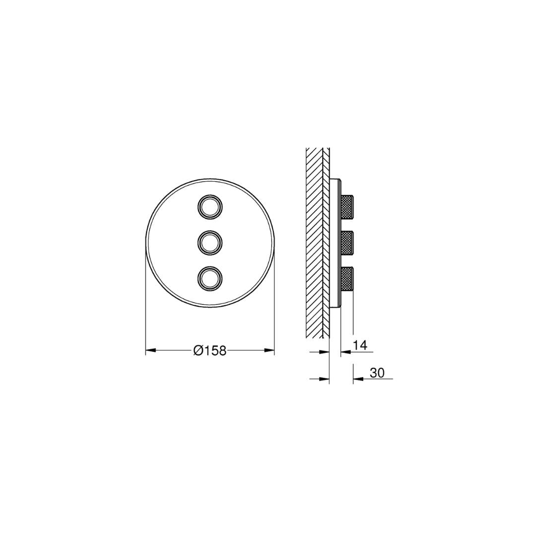 Grohe 3 Way Thermostatic Diverter Smartcontrol 29152LS0 - Moon White Finish