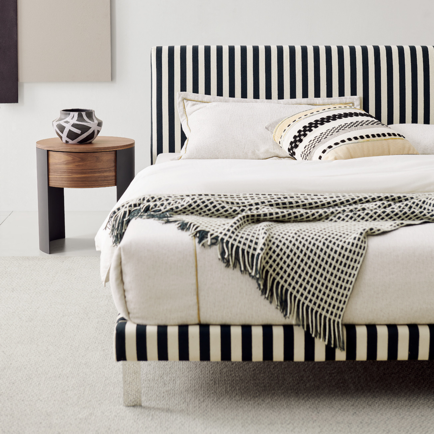 Jacob Bed - Black & White Striped