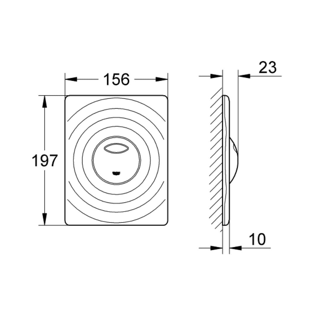 Grohe Flush Plate Surf 38861000 - Chrome