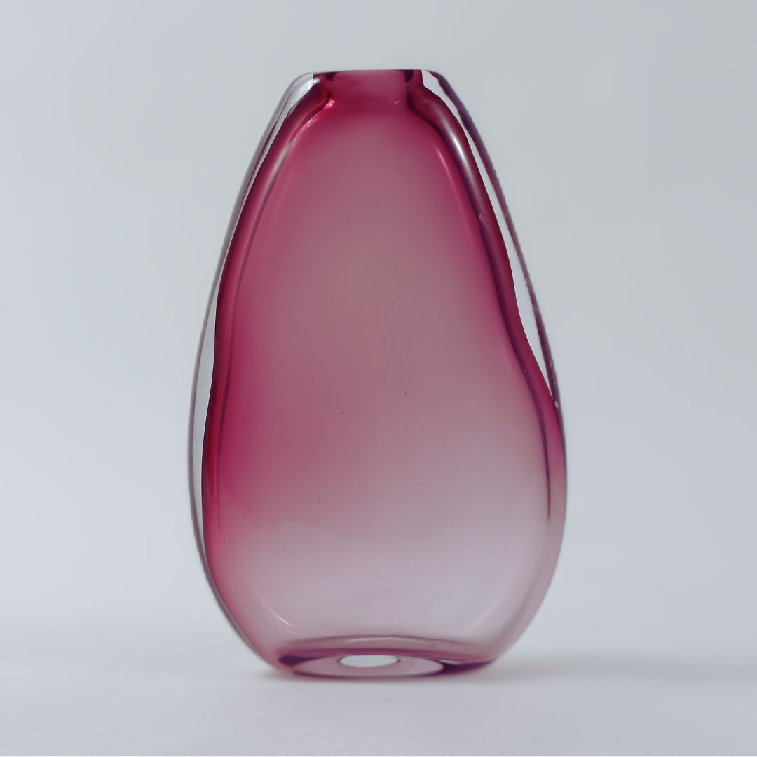 Crimson Radiance Glass Vase