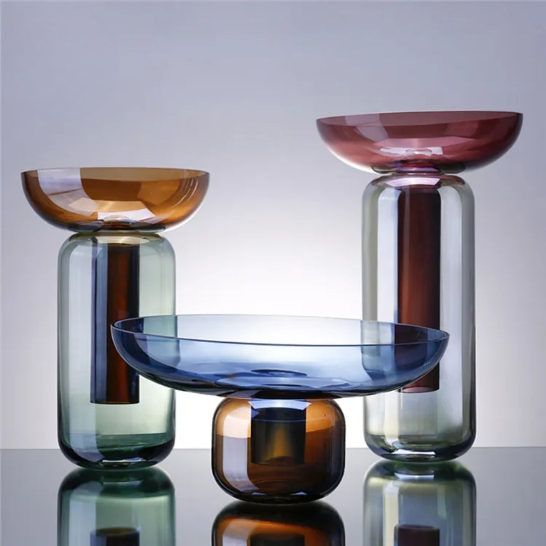 Vibrant Spectrum Glass Fruit Bowl