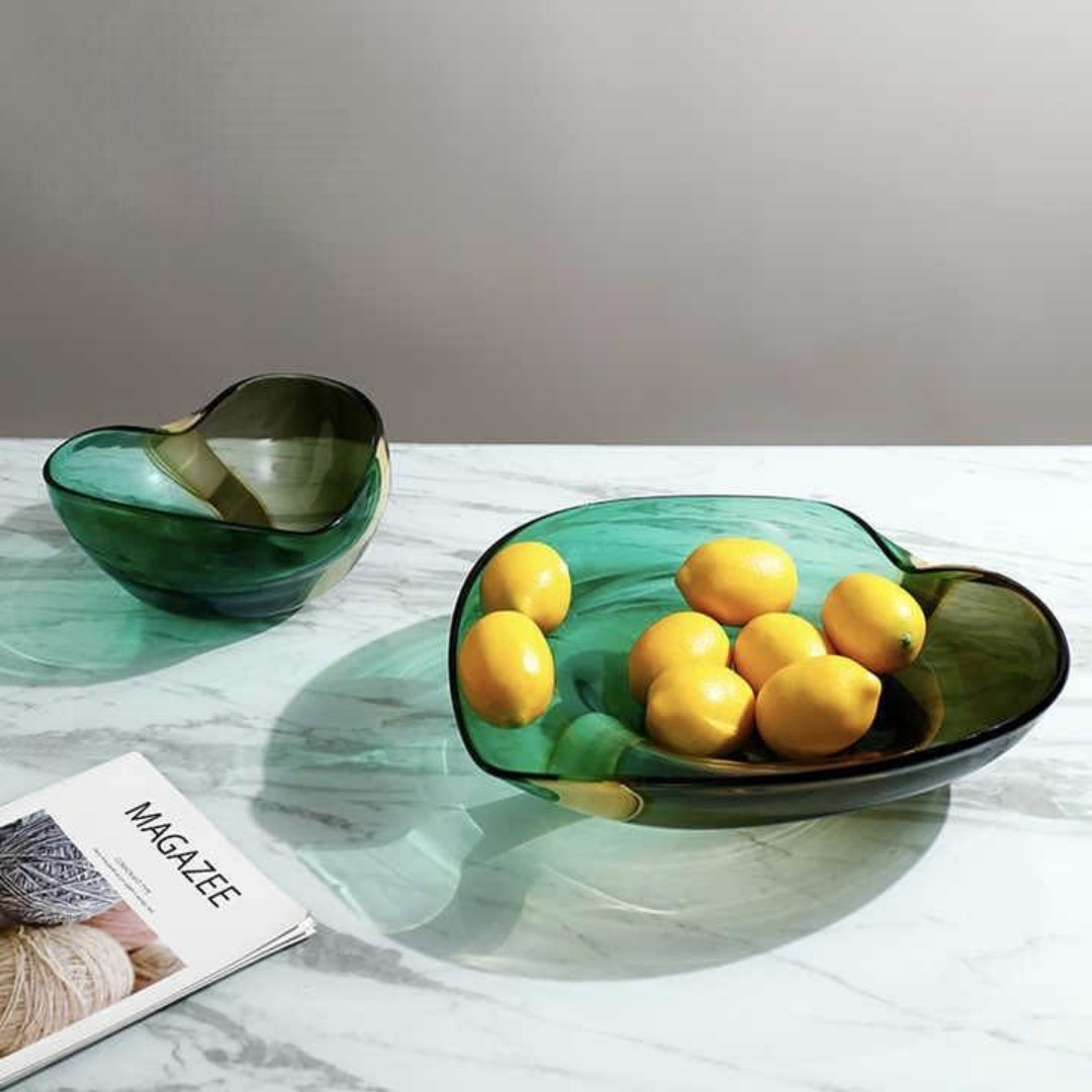 Heartfelt Elegance Glass Fruit Bowl