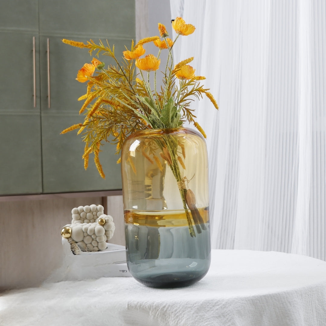 Champagne Cascade Glass Elegance Vase