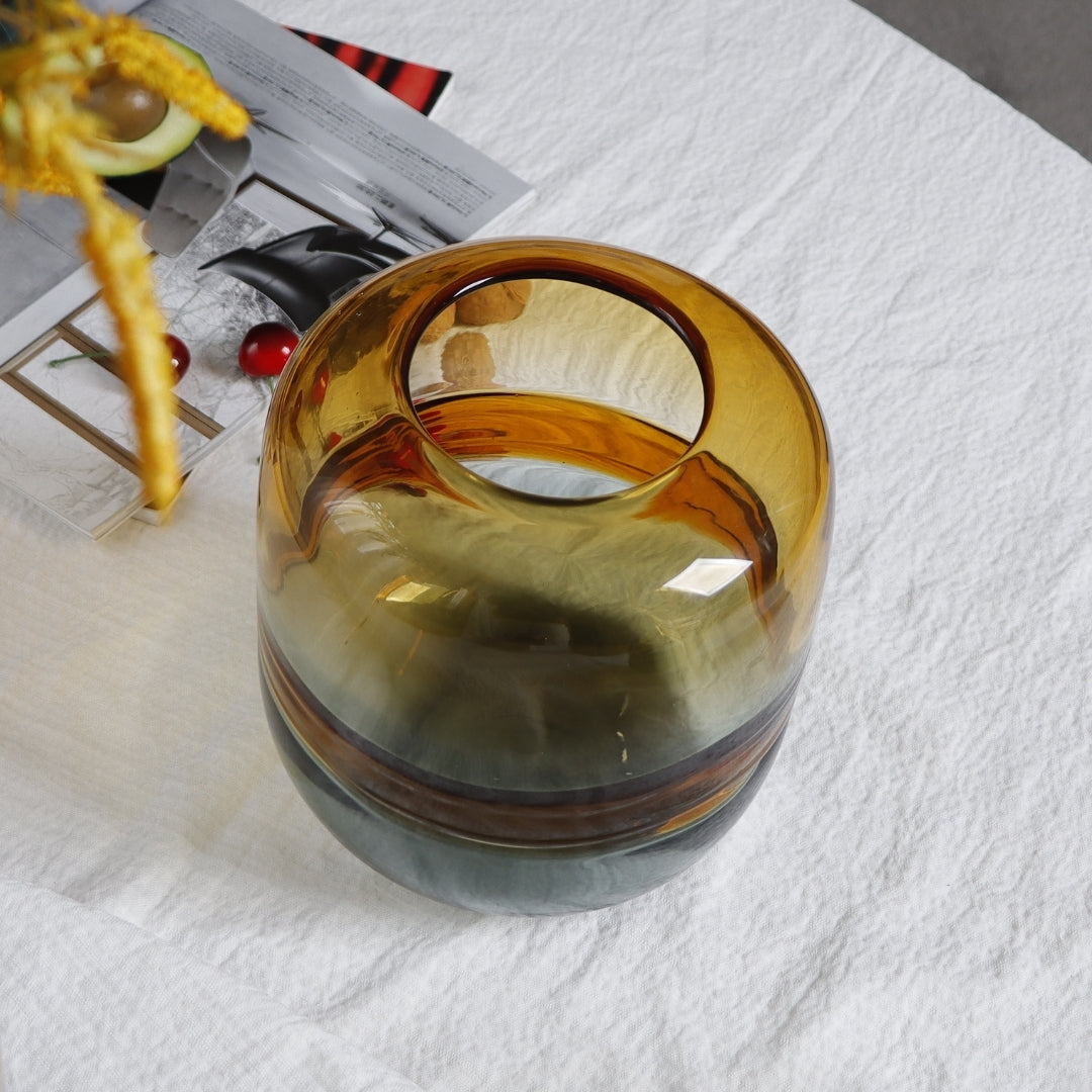 Champagne Cascade Glass Elegance Vase