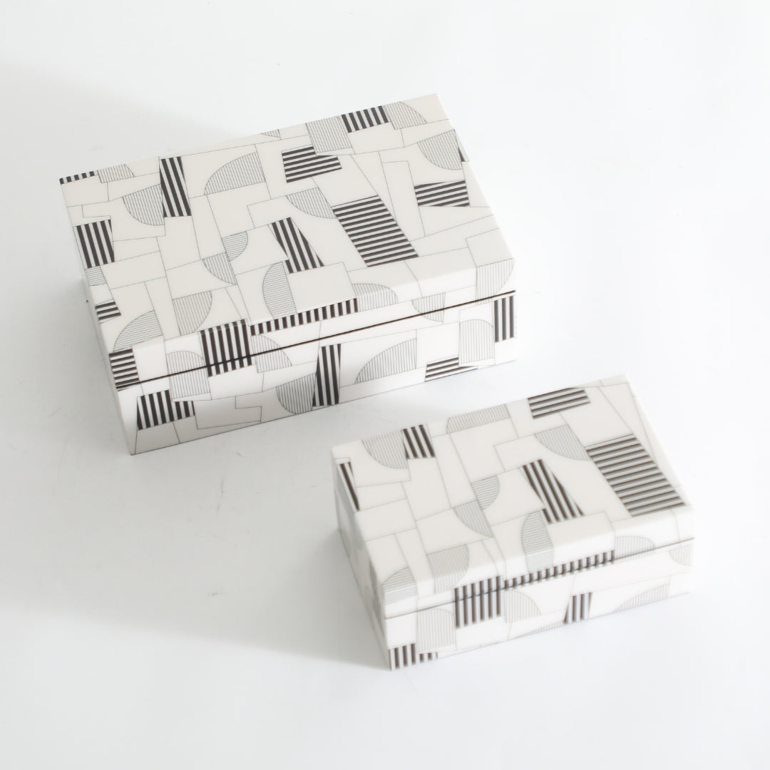 Versatile Black & White MDF Storage Box