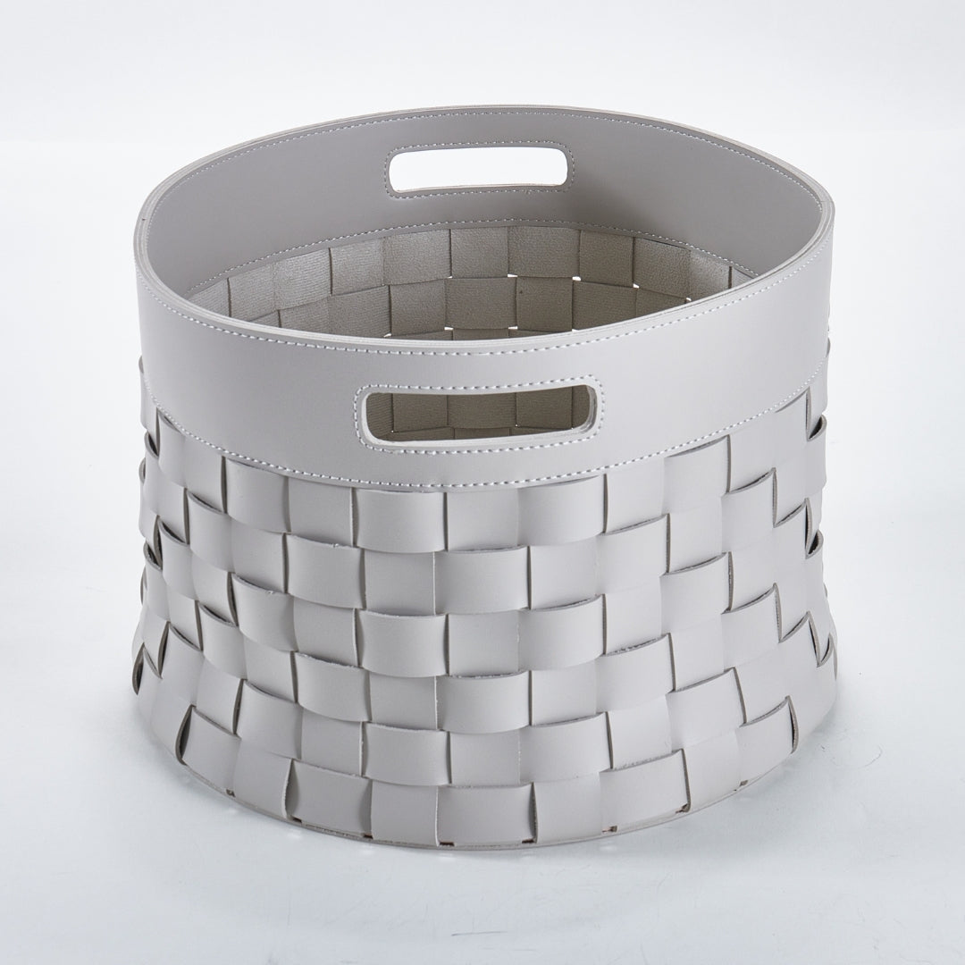 Luxe Weave Chic Leather Basket