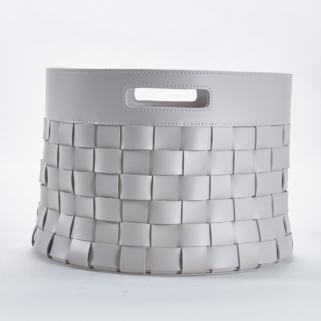 Luxe Weave Chic Leather Basket