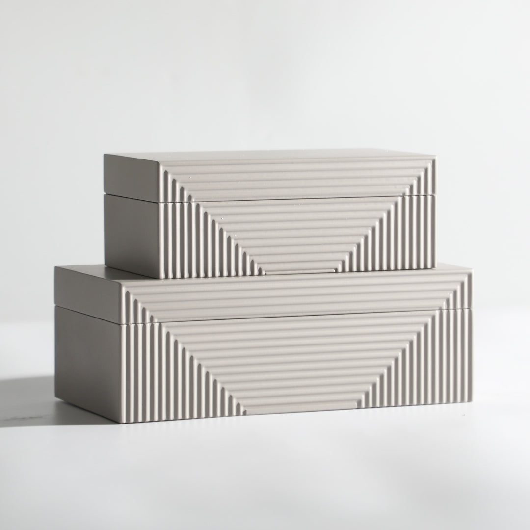 Elegant Grey Resin Storage Box